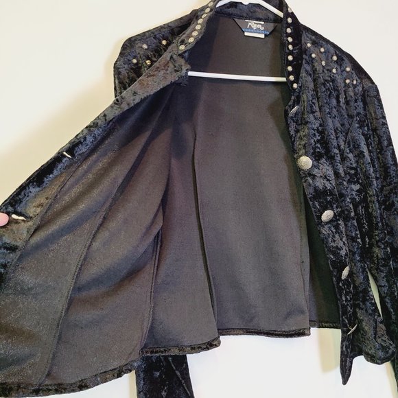 Vintage Roper Tem Tex Velvet Western Jacket Blazer Silver Buttons Womens Medium - Picture 2 of 12